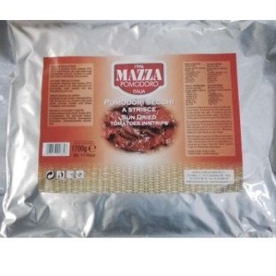 Pomidorai džiovinti saulėje, aliejuje, pjaustyti, MAZZA IT, 1,7 kg / 1,24 kg